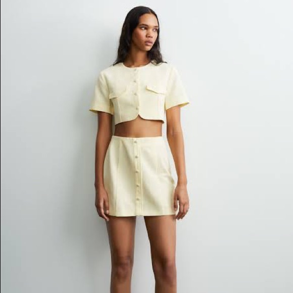 Zara | Tops | Zara Yellow Crop Top And Skirt Co Ord Set | Poshmark